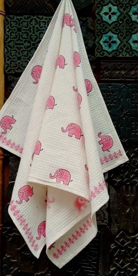 Pink Elephant Bath Towel