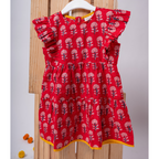 Cotton Red Boota Sibling Twinning Outfits