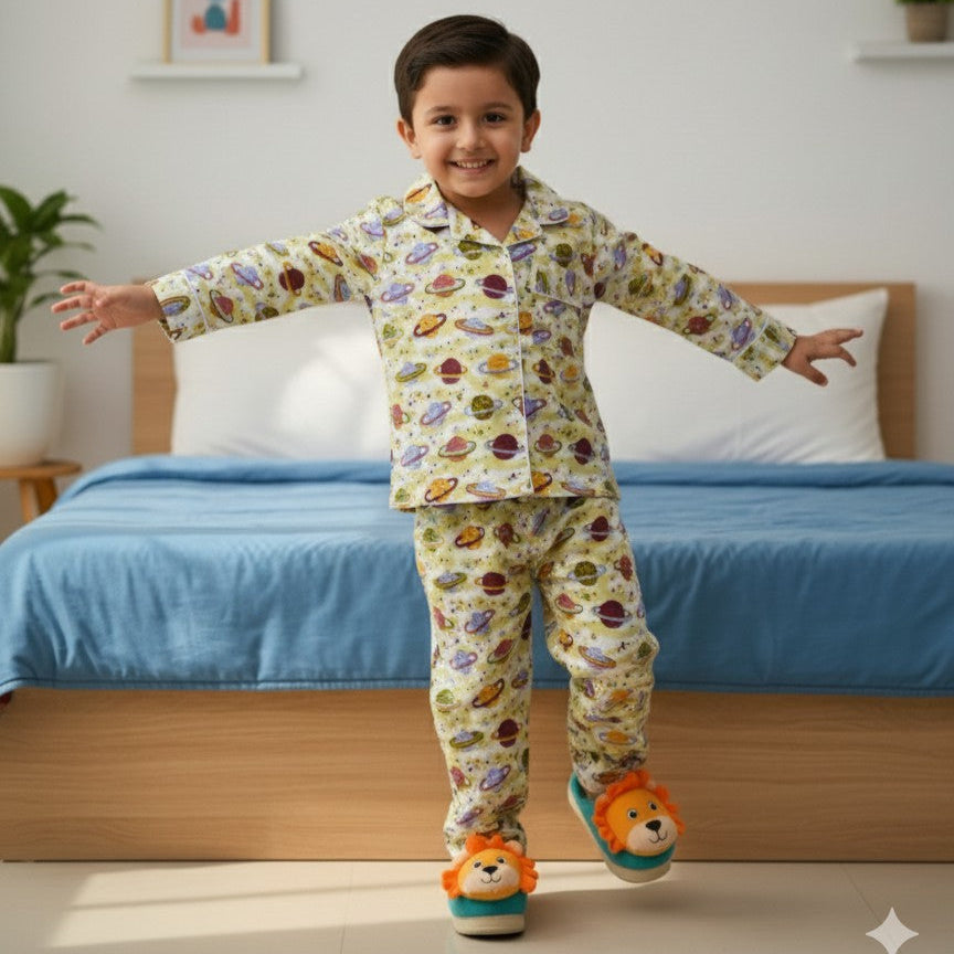 Planets | Kids Night suit Set |Pure Cotton