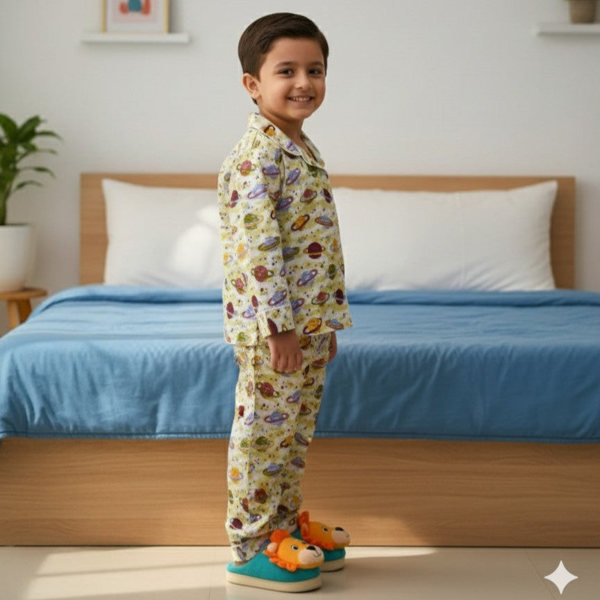 Planets | Kids Night suit Set |Pure Cotton