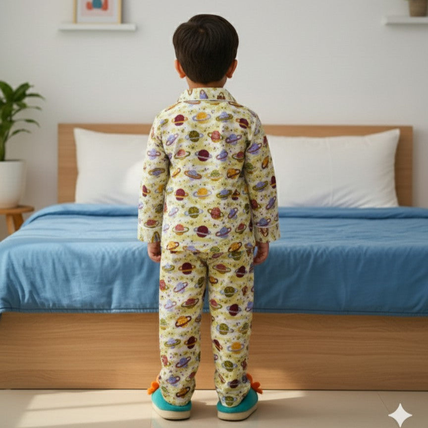 Planets | Kids Night suit Set |Pure Cotton