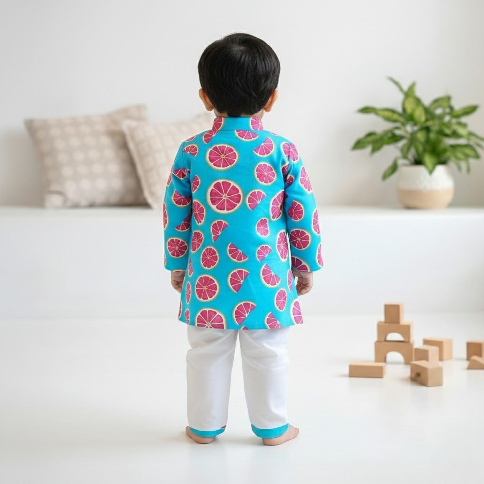 Blue Nimboo Boy Kurta Pyjama Set | Pure Cotton