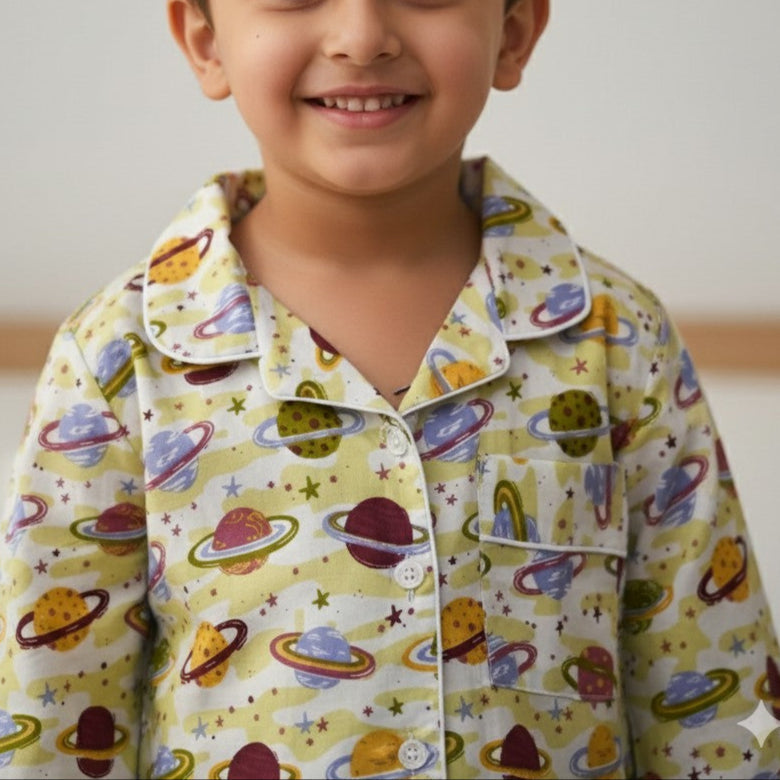 Planets | Kids Night suit Set |Pure Cotton