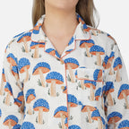 Blue Mushrooms| Adult Nightsuit Set| Pure Cotton