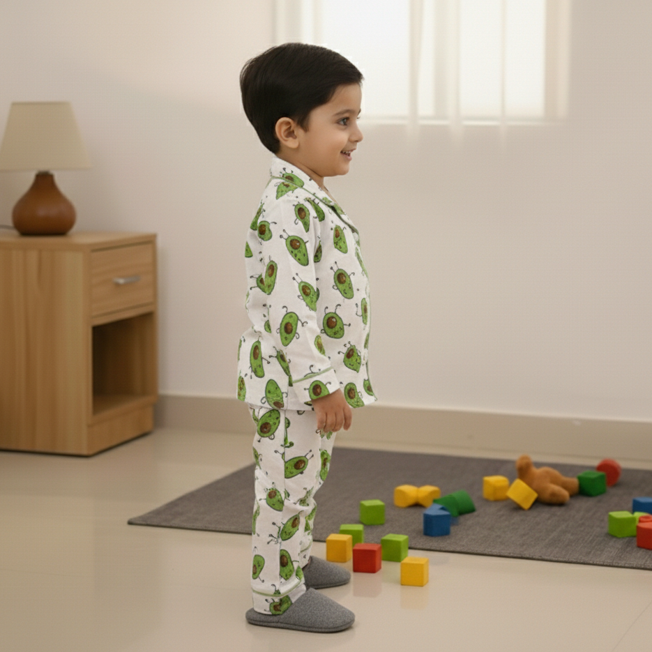 Avocado | Kids Night suit Set |Pure Cotton