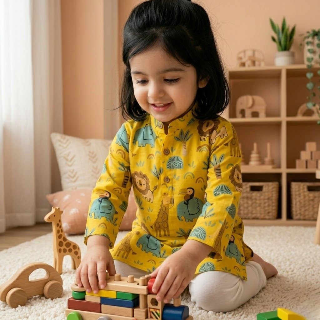 Jungle Ki Safari | Kurta Pyjama Set | Pure Cotton