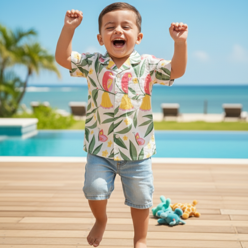 Cool Shirt for Boys| White Bird| Pure Cotton