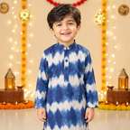 Leher Rang Kurta Pajama Set | Blue | Pure Cotton