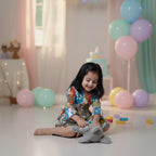 Cotton Girls Kids Dress Jungle Safari