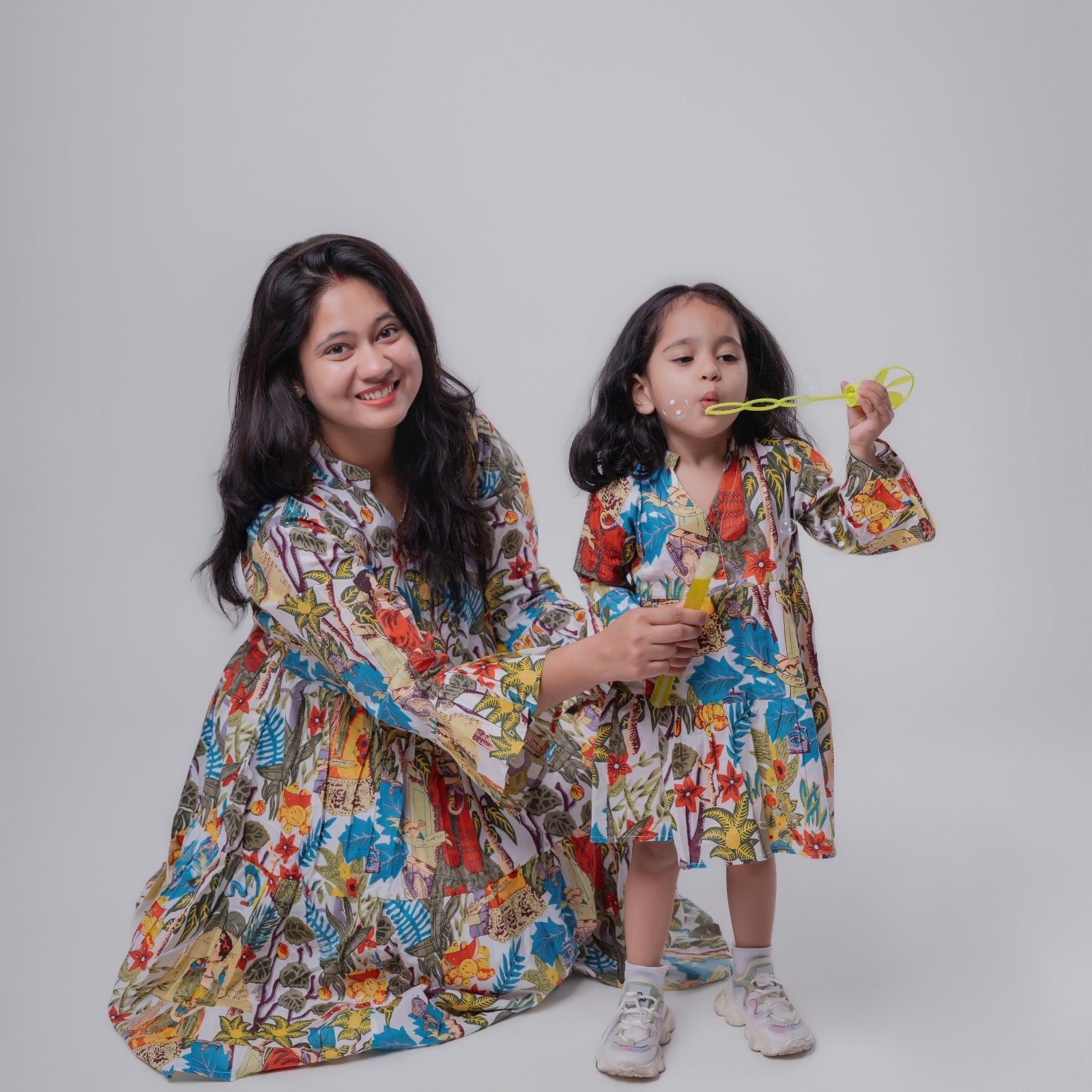 Cotton Jungle Safari Twinning Dresses for family: Match in Style! (Baby Girl)