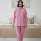 Sunday Stripes| Adult Nightsuits Set |Pure Cotton