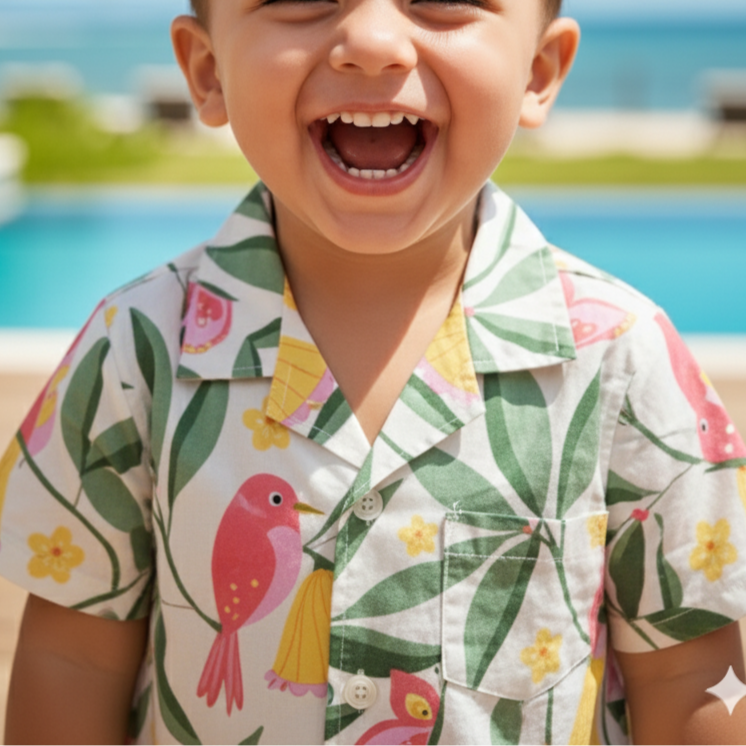 Cool Shirt for Boys| White Bird| Pure Cotton
