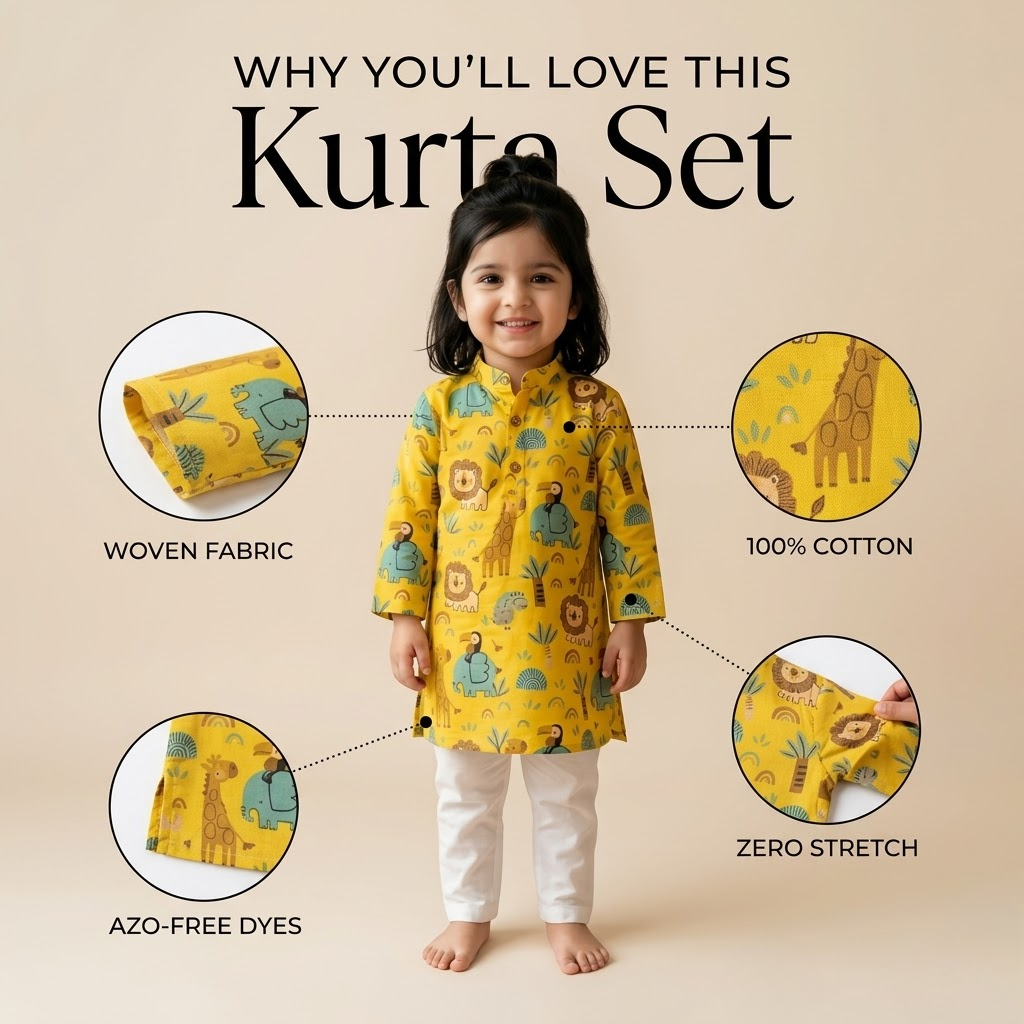 Jungle Ki Safari | Kurta Pyjama Set | Pure Cotton