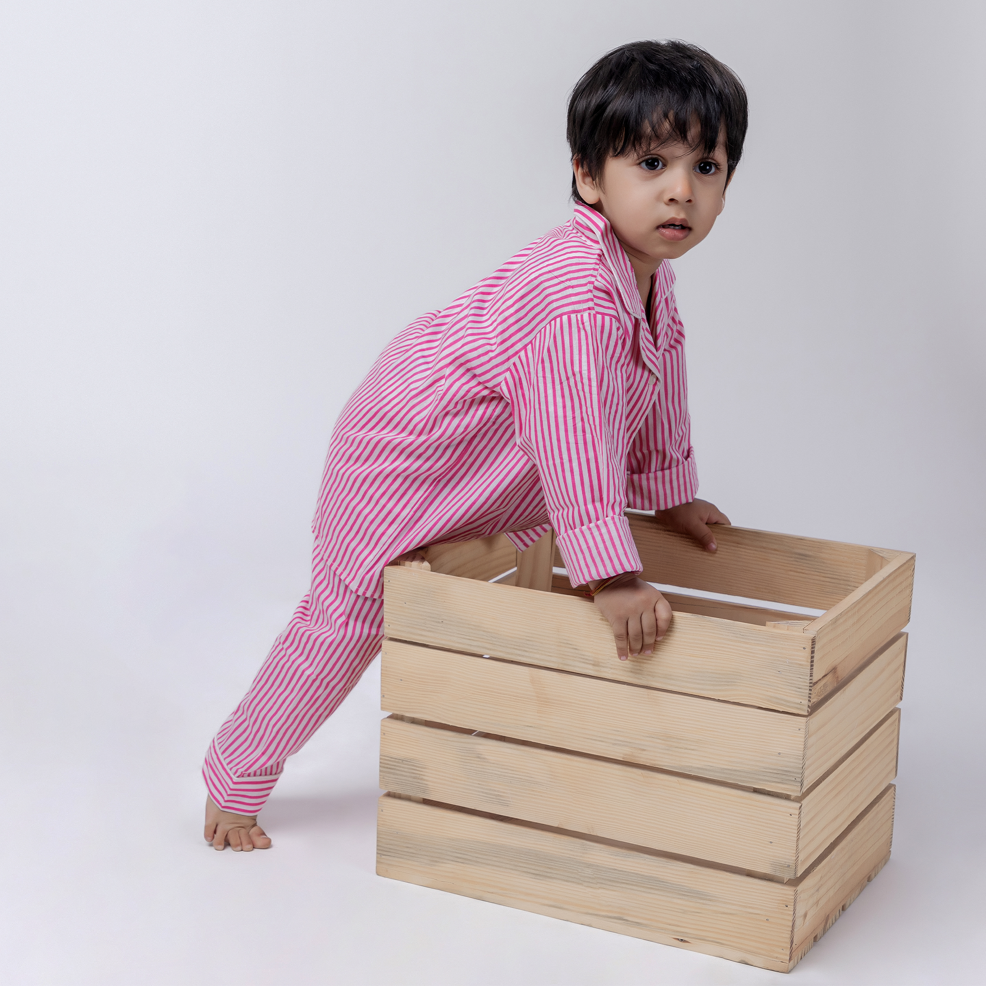 Sunday Stripes| Kids Nightsuit Set |Pure Cotton