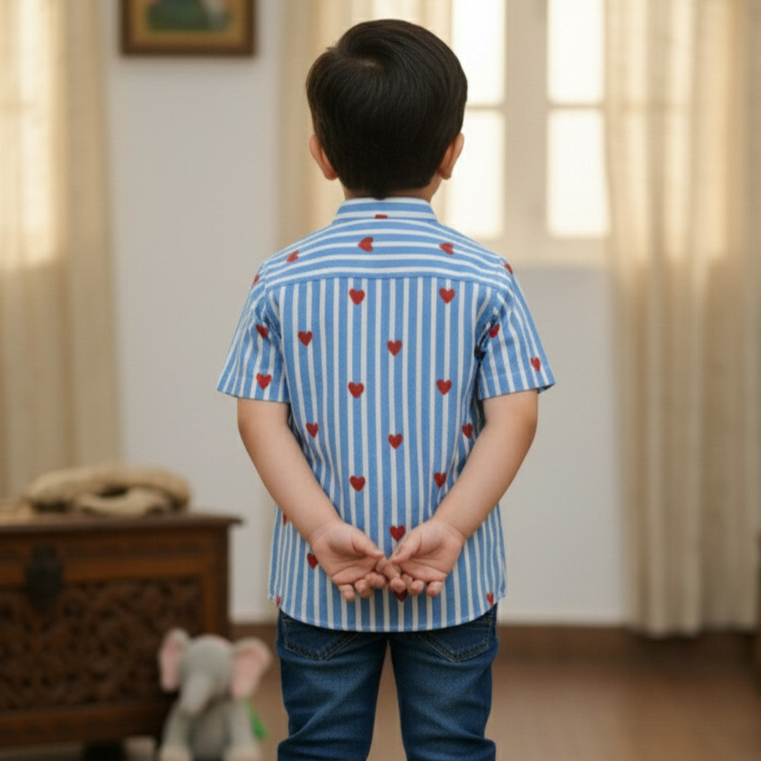 Blue Heart Shirt for Boys | Pure Cotton
