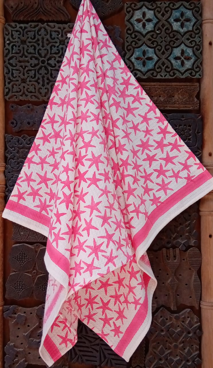 Pink Stars Kids Bath Towel