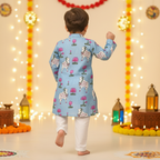 Blue Pichwai Kurta Pajama Set | Pure Cotton