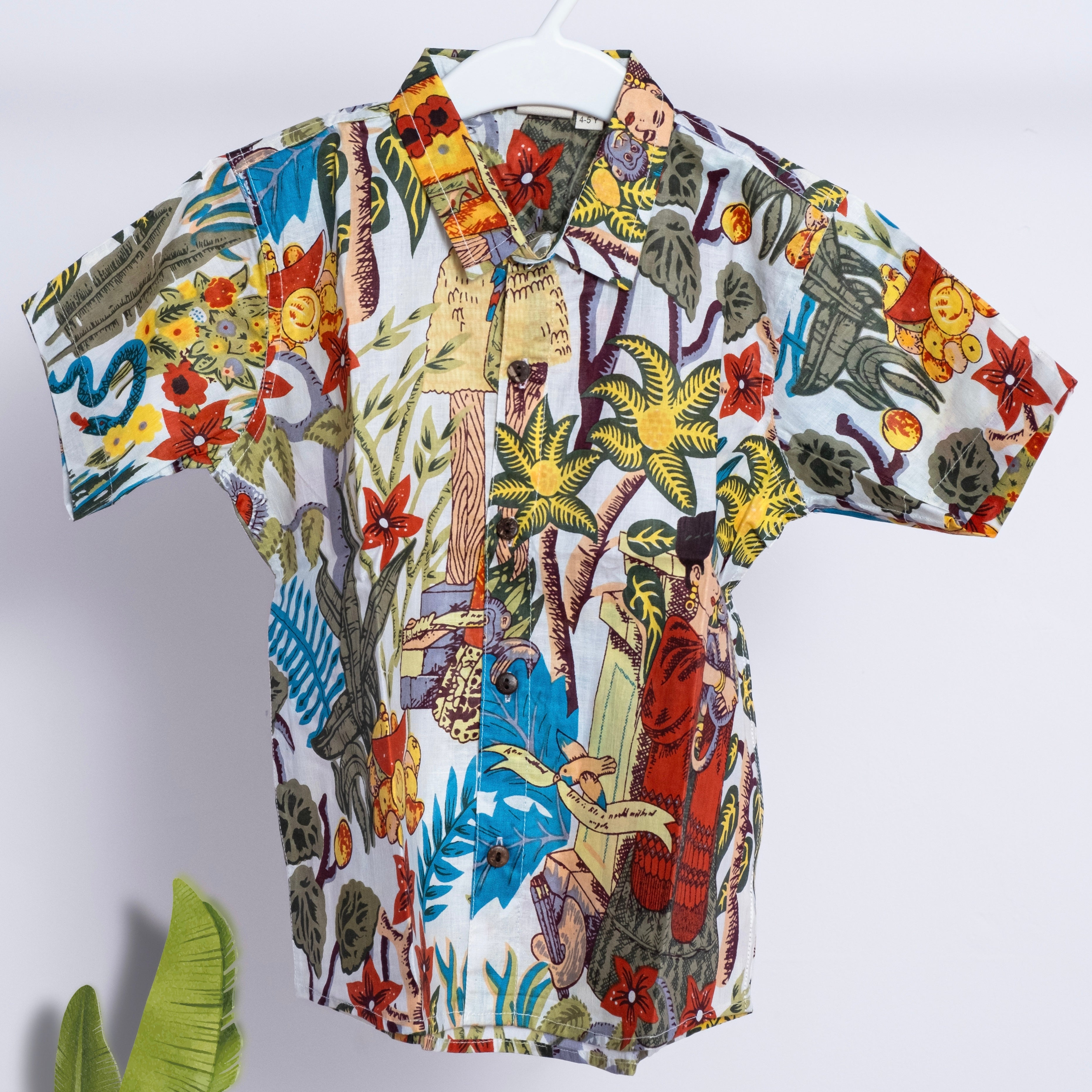 Adorable Cotton Jungle Safari Twinning Shirts for Father & Son: Match in Style!