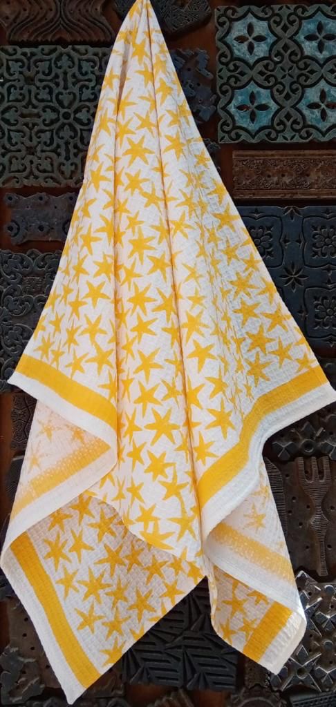 Yellow Stars Kids Bath Towel