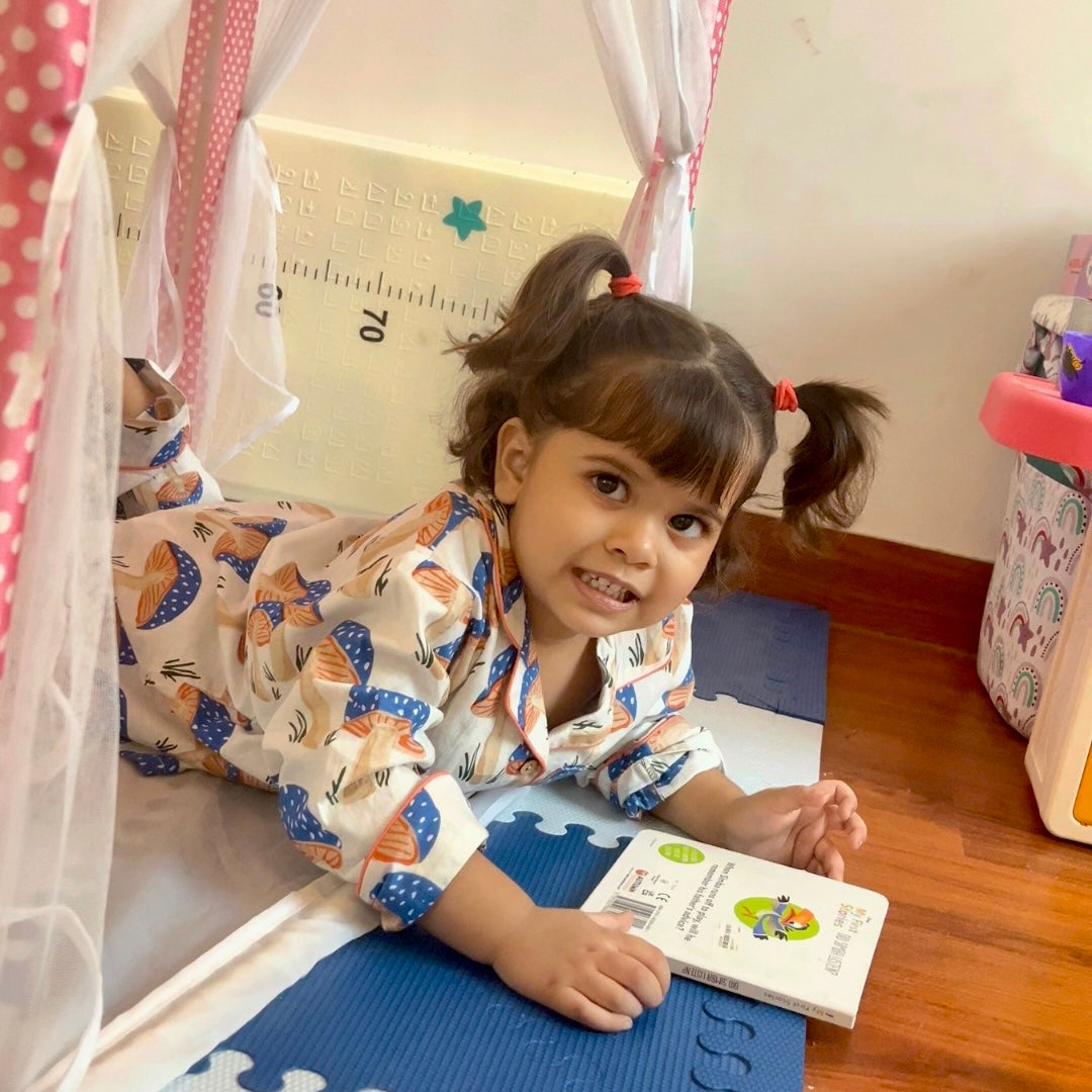 Mushrooms| Kids Nightsuit Set |Pure Cotton