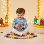 Blue Pichwai Kurta Pajama Set | Pure Cotton
