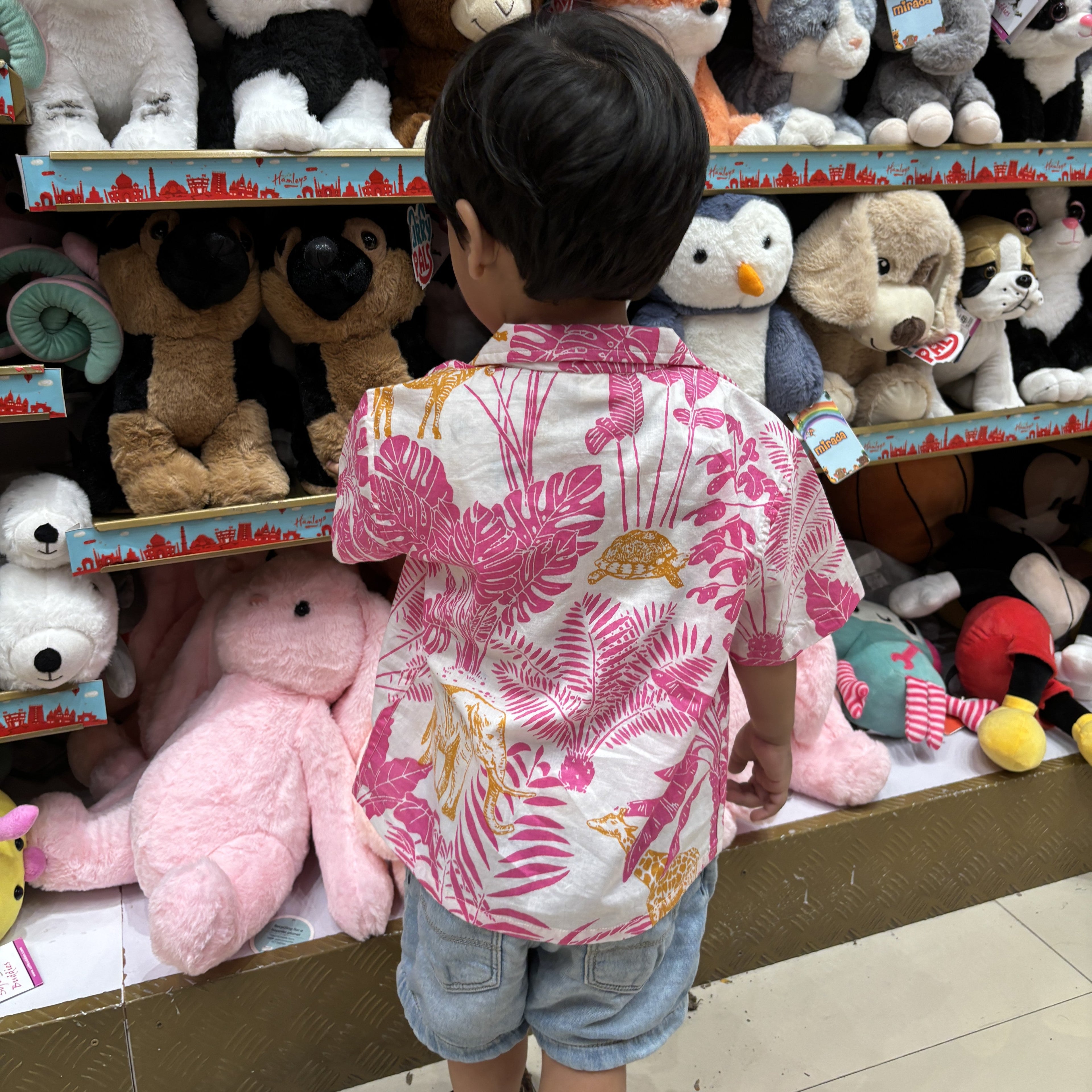 Hawaiian Shirt for Boys| Pink Jungle| Pure Cotton