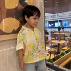 Beach Shirt for Boys| Yellow Flamingos| Pure Cotton