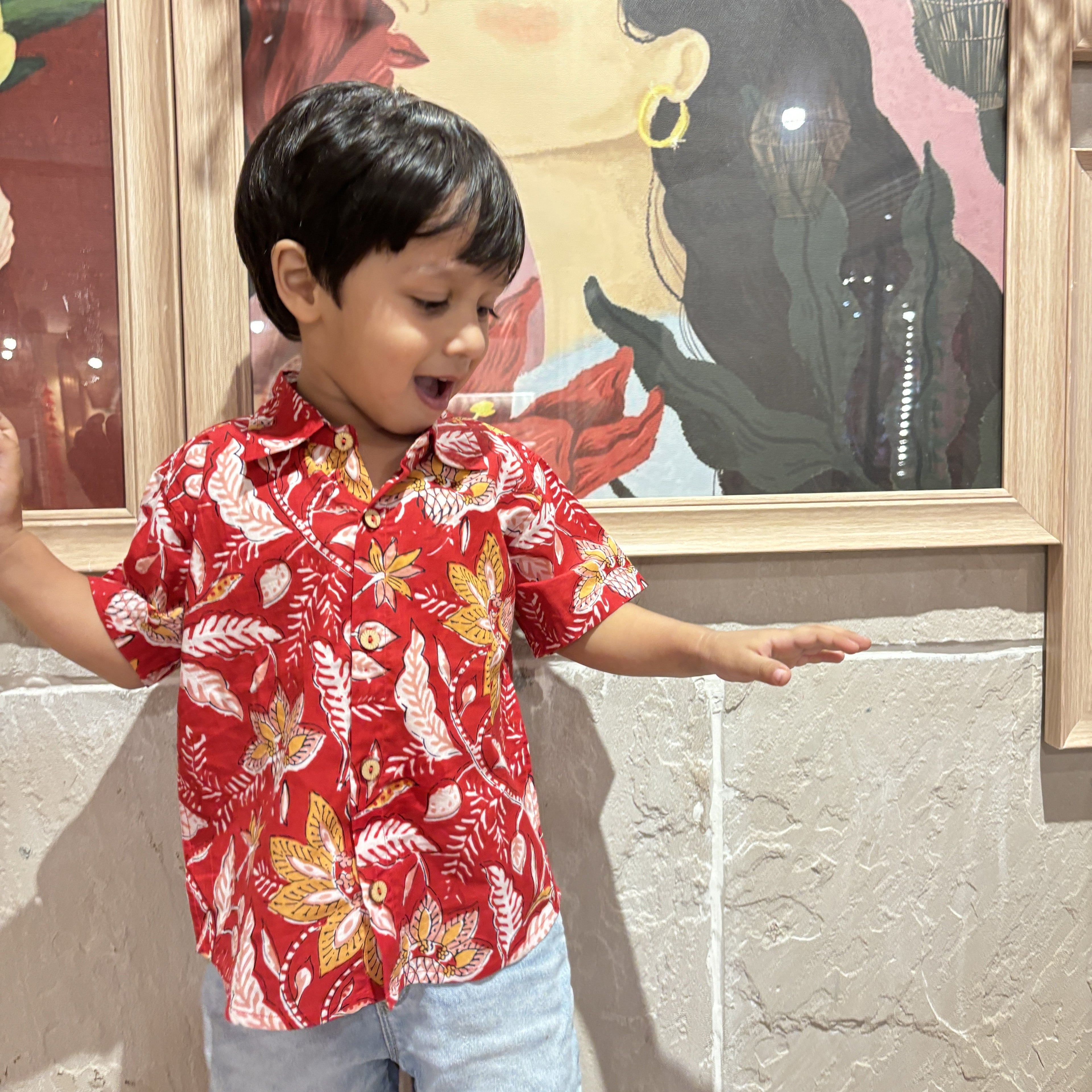 Designer Shirt for Boys| Floral Firework| Pure Cotton