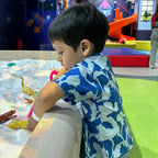 Cotton Boys Kids Shirt Flower Power Blue