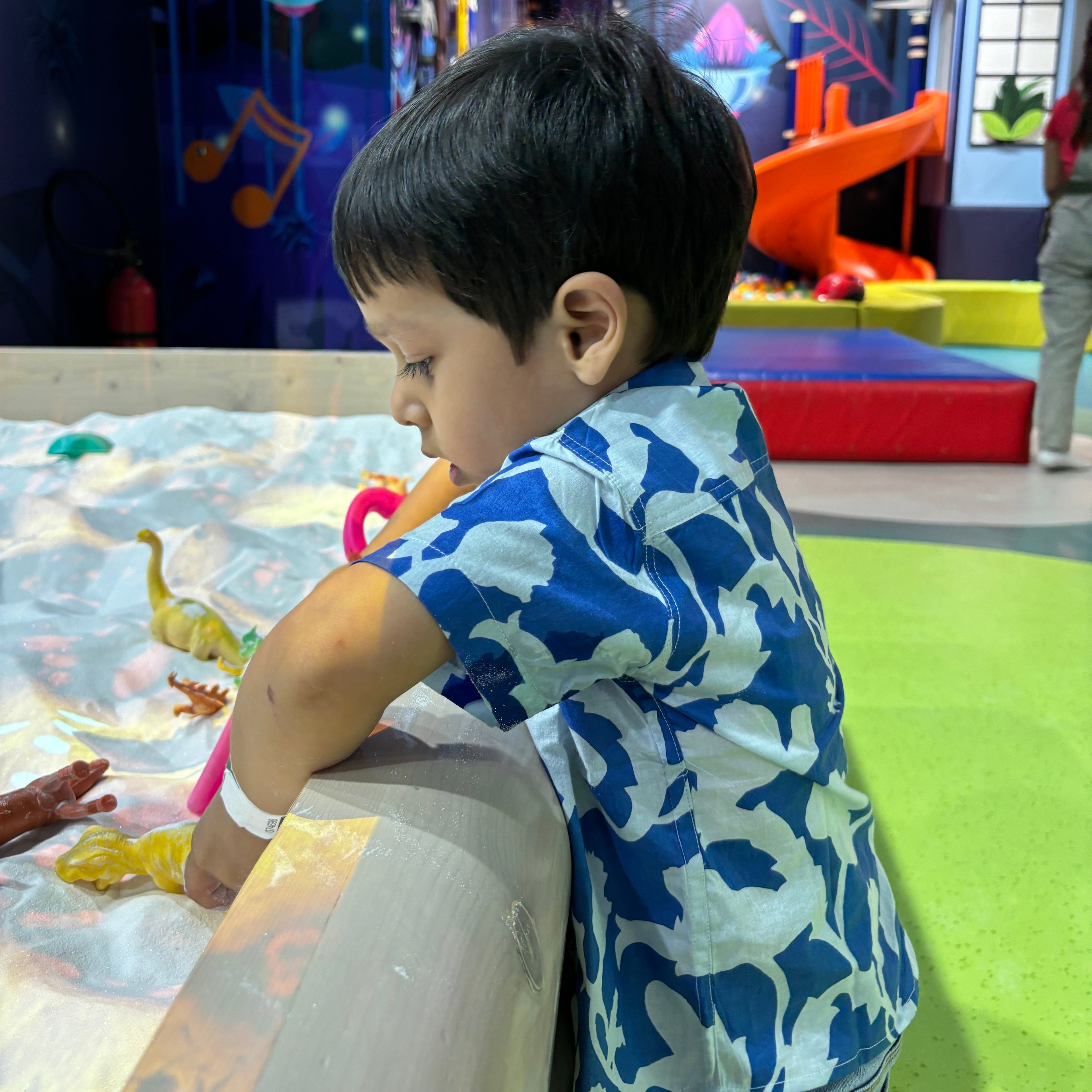 Cotton Boys Kids Shirt Flower Power Blue