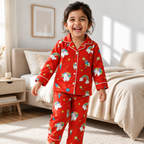 Magical Unicorn Dreams | Red | Kids Night suit Set |Pure Cotton