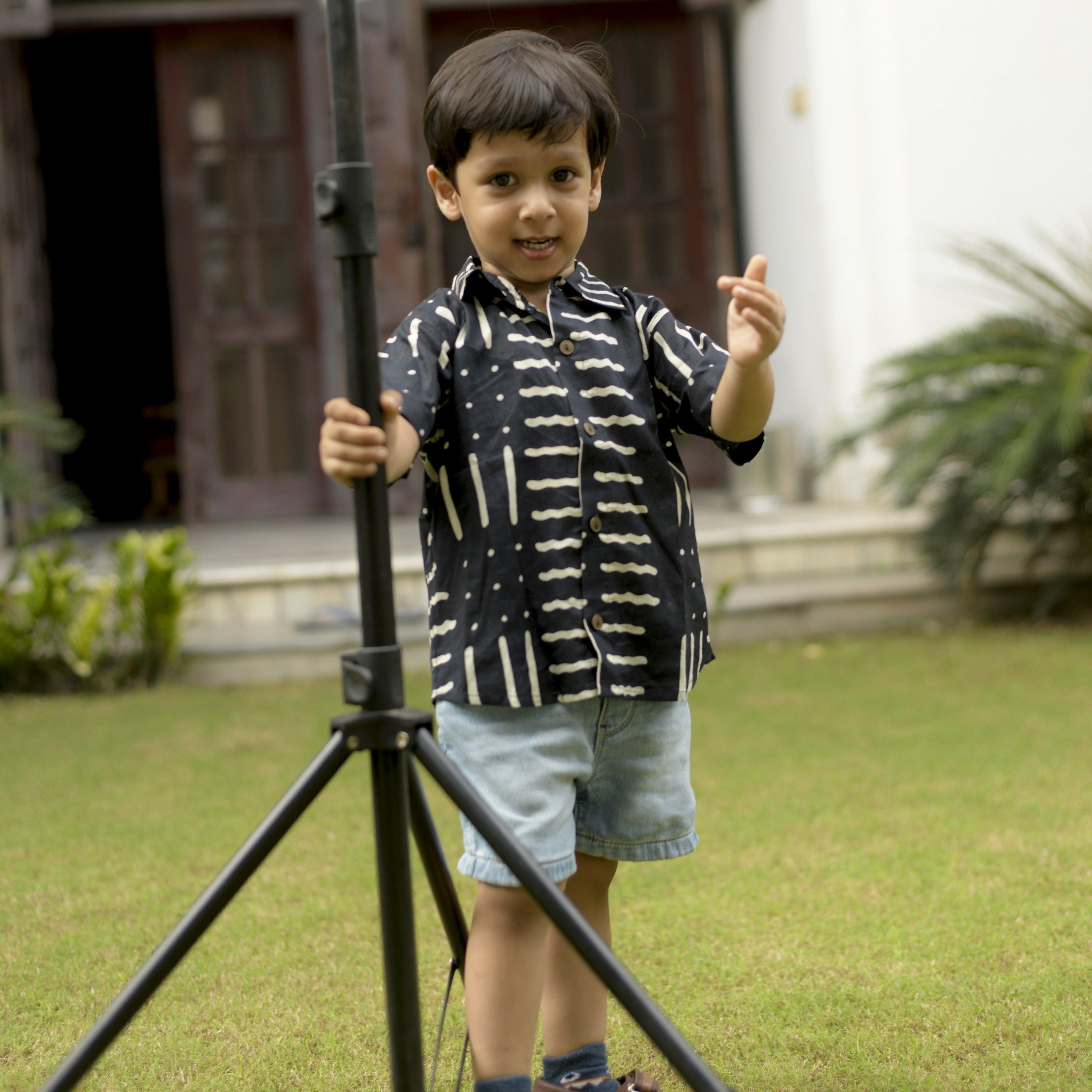 Black Party Waves |Family Twinning (Baby Boy): Match in Style! | Pure Cotton