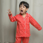 Red Checker Twinning Nightsuit Set| Pure Cotton