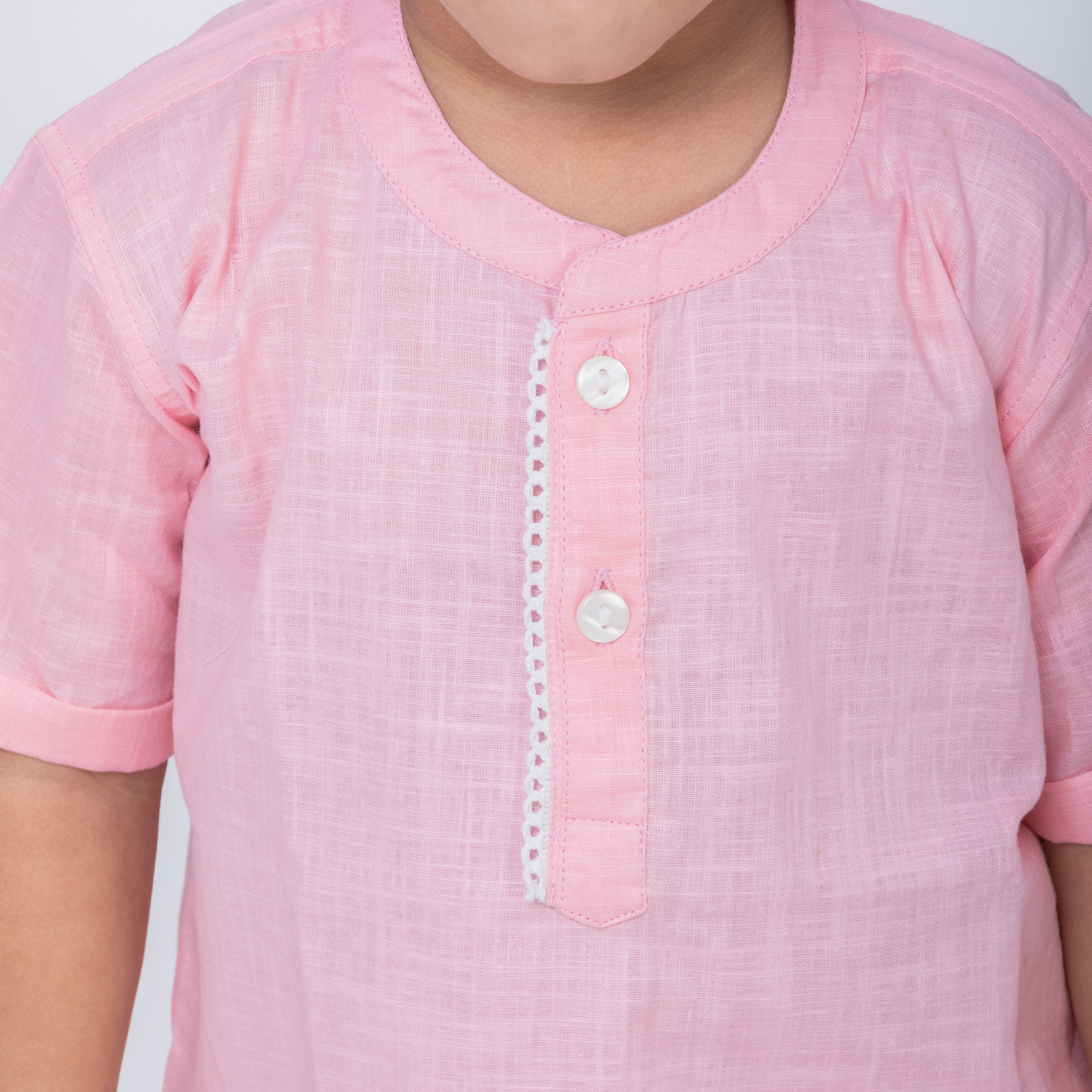 Luxe Pink Linen Co-Ords Set for Boys