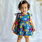 Festive Dress for Girls| Blue Patola| Pure Cotton