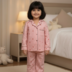 Pink Hearts Twinning Nightsuit Set| Pure Cotton