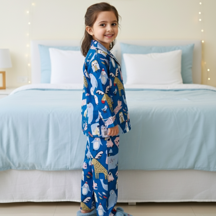 Blue Jungle | Kids Night suit Set |Pure Cotton