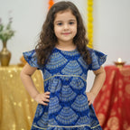 Blue Bandhani Dress for Girl | Pure Cotton
