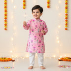 Pink Pichwai Sibling Twinning Outfits| Pure Cotton