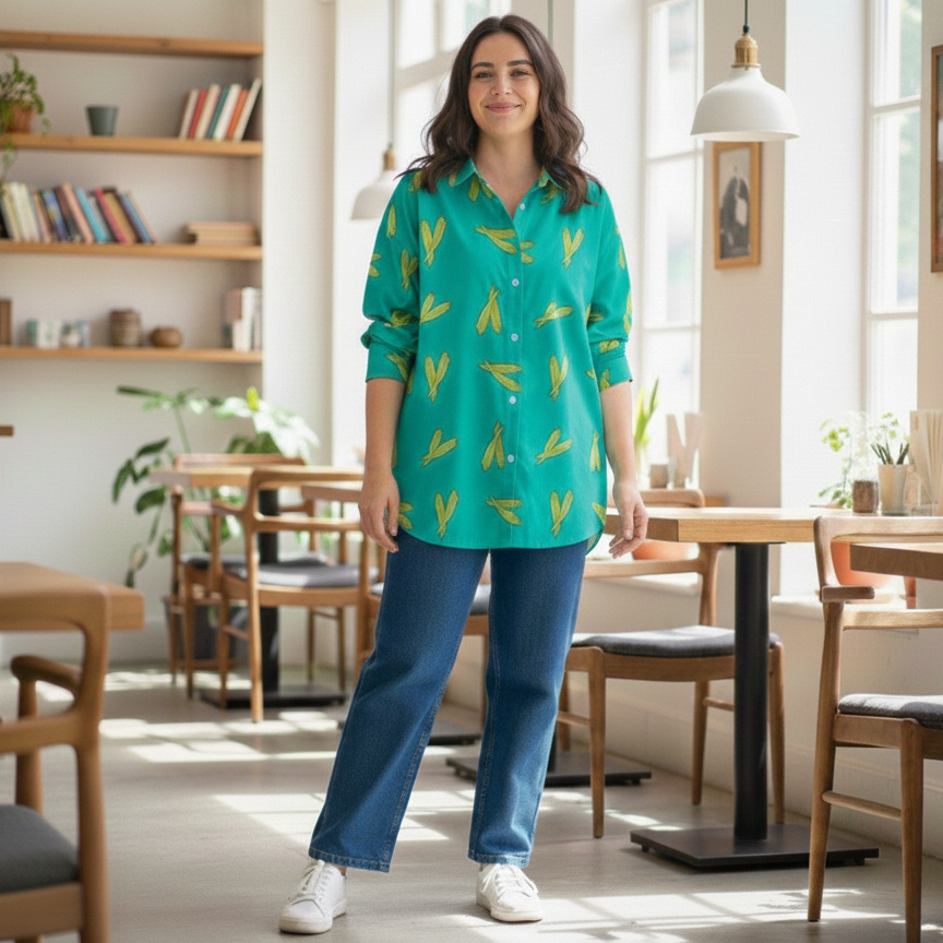 Bhindi Shirt Twinning Outfits for Mother and Son | Pure cotton poplin