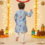 Blue Pichwai Kurta Pajama Set for Boys| Pure Cotton