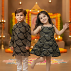 Black Bandhani Sibling Twinning Outfits| Pure Cotton