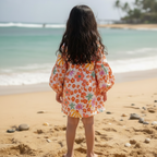 Orange Floral Dress for Girls | Pure Cotton