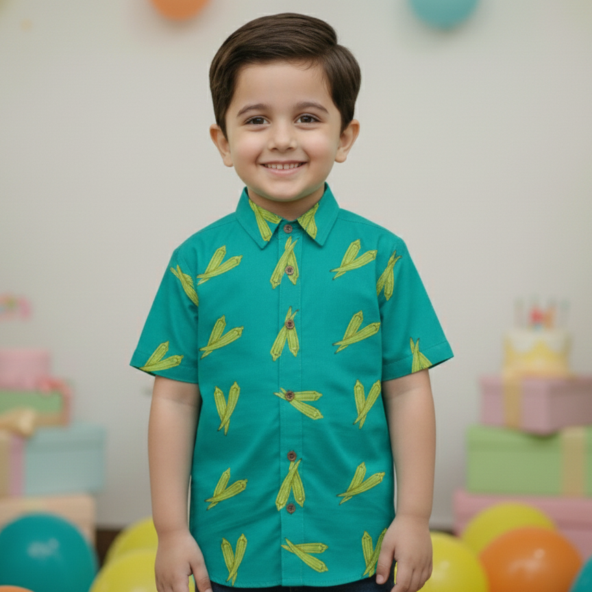 Bhindi Shirt Twinning Outfits for Mother and Son | Pure cotton poplin