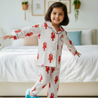 Red Lobster | Kids Nightsuit Set |Pure Cotton