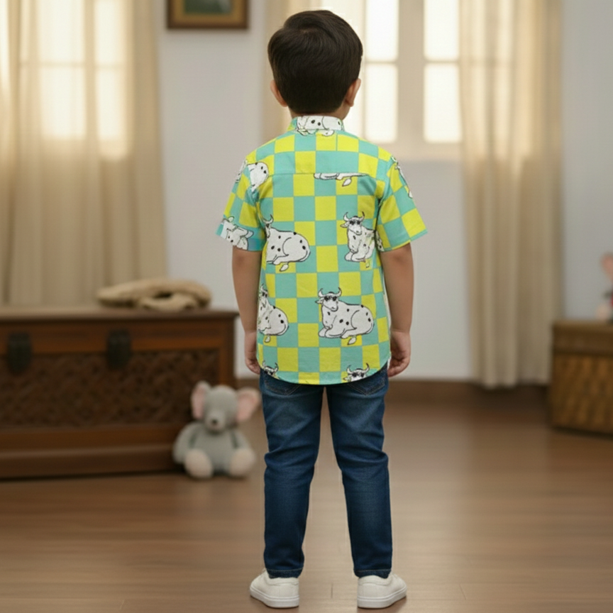 Gaiya Shirt for Boys- Yellow | Pure Cotton Poplin