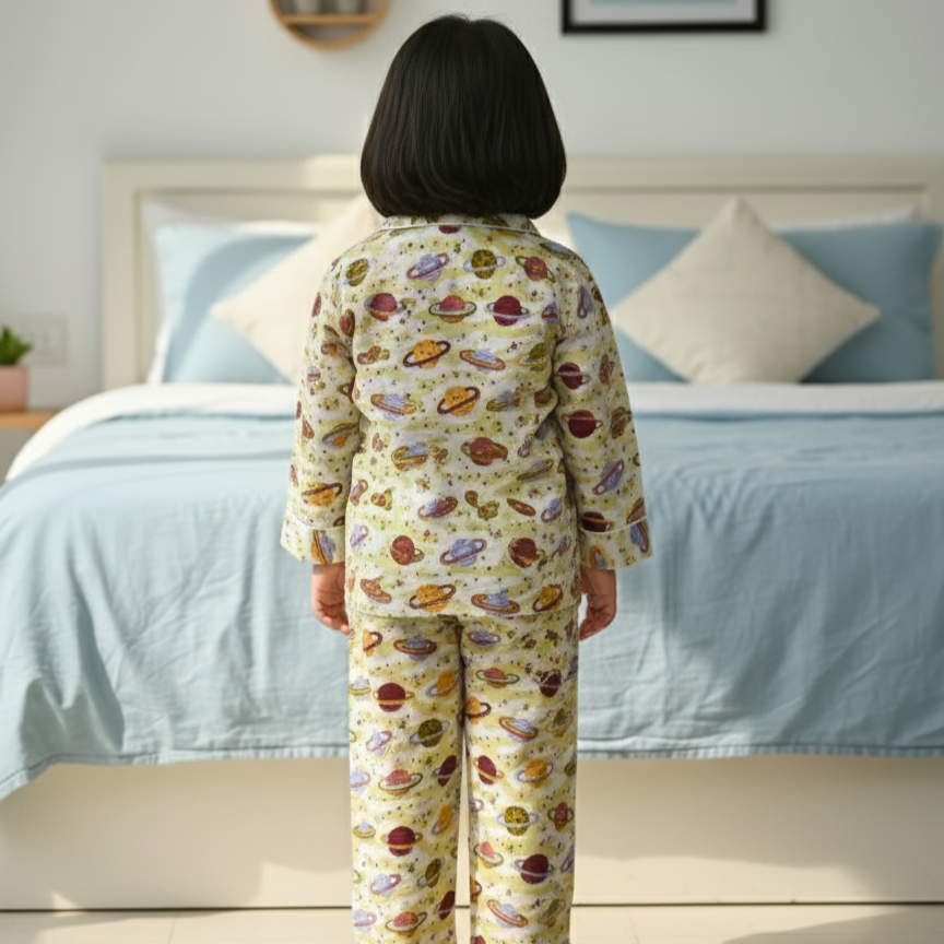 Planets | Kids Night suit Set |Pure Cotton