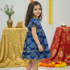 Blue Bandhani Dress for Girl | Pure Cotton