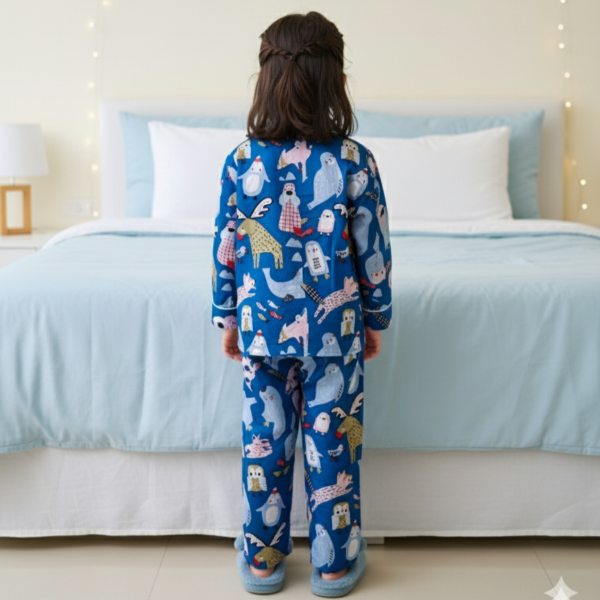 Blue Jungle | Kids Night suit Set |Pure Cotton