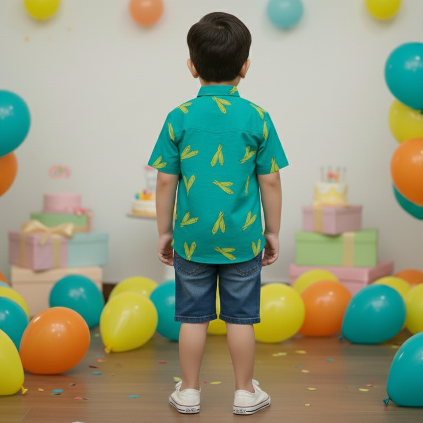 Bhindi Shirt for Boys | Pure Cotton Poplin
